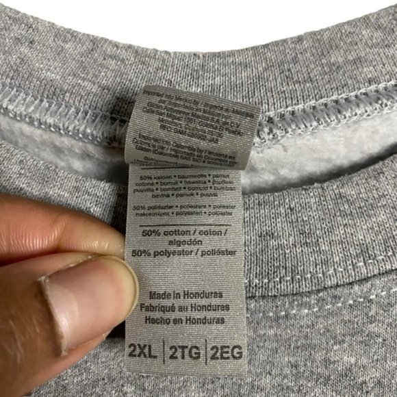 Gildan Women's Gray Crewneck Graphic Print "Coffee I Need" Sweatshirt - Picture 5 of 6